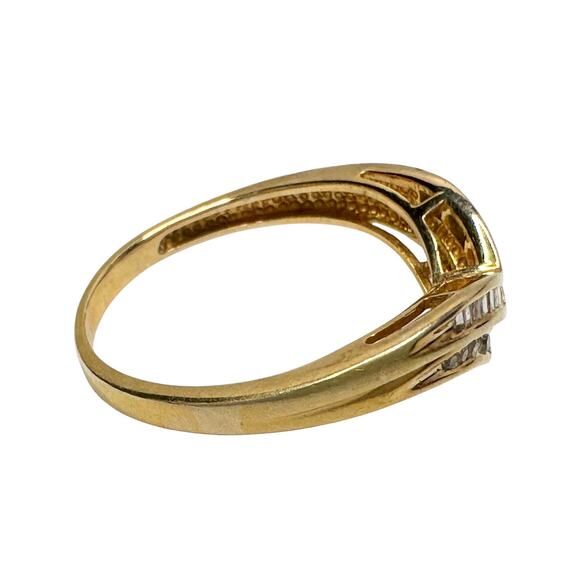 Beautiful 2 Row Chevron Style 1/4 Carat Natural Diamond Baguette Ring - Size 7 - Picture 7 of 17